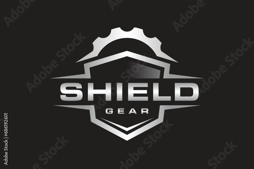 shield strong gear emblem logo