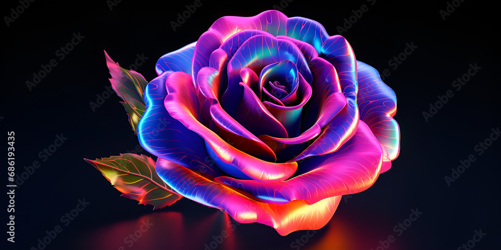 A close up of a flower with a black background, A pink rose with a ...