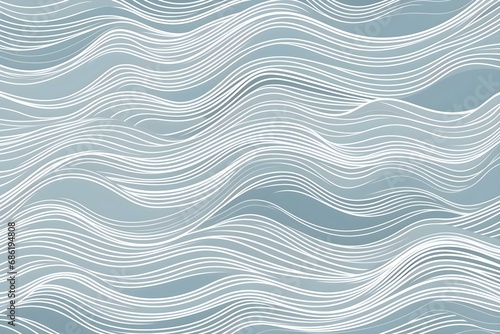 Fototapeta Naklejka Na Ścianę i Meble -  Waved Background. Hand Drawn Waves. Seamless Wallpaper on Horizontally Surface. Stripe Texture With Many Lines. Wavy Pattern. Line Art. 