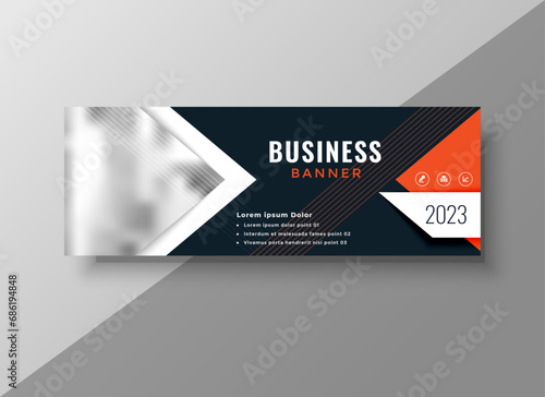 Business editable webinar horizontal banner template new design. Modern banner design with black and white background and yellow frame shape. Usable for banner, cover, and header.
