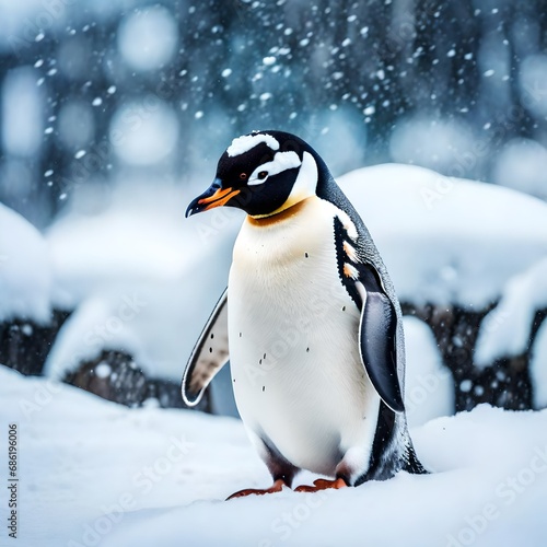 emperor penguin on snow generative Ai tool