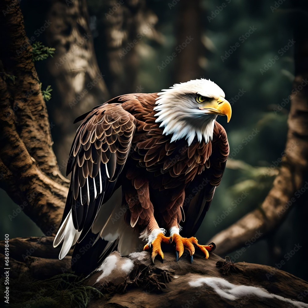 Obraz premium Eagle Silhouette. Generative AI