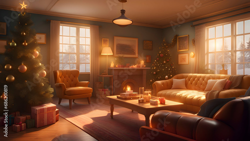 Cozy Living room at Christmas