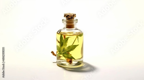 Medical cannabis with oil extract in a bottle Ai Generative