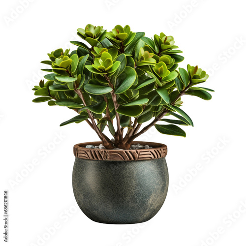 A potted kalanchoe lariniata is a lovely decorative plant in the house yard isolated on transparent background