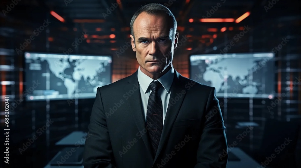 Military service special agent, undercover work, secret police, officer portrait Military service special agent, undercover work, secret police, officer portrait