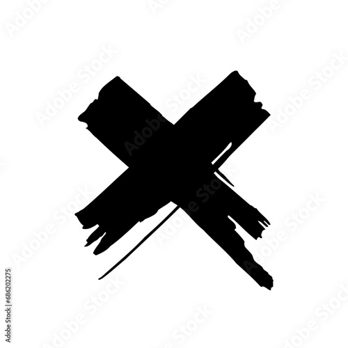 black cross. hand drawing. Not AI. Vector illustration