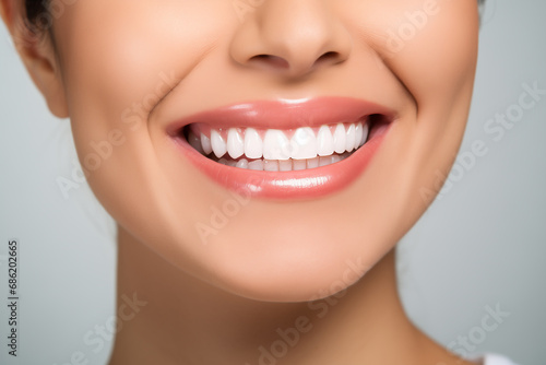 Banner perfect white teeth. Female smile  dental care and stomatology  dentistry. Advertising of a dental clinic