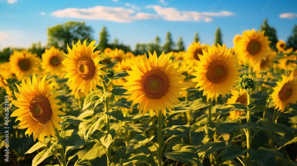 Field of yellow sunflowers Field of yellow sunflowers