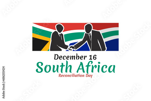December 16, Reconciliation day of South Africa  vector illustration. Suitable for greeting card, poster and banner.