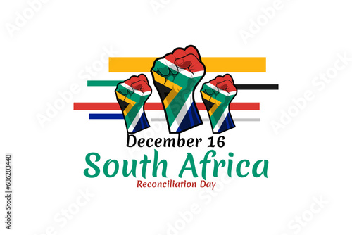 December 16, Reconciliation day of South Africa  vector illustration. Suitable for greeting card, poster and banner.