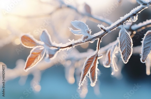 a close up of a tree branch with frost