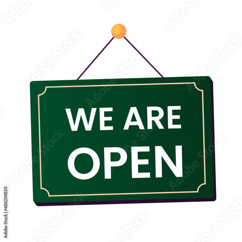 We are open sign vector