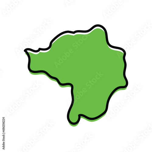 The butha Buthe state of Lesotho country map illustration.