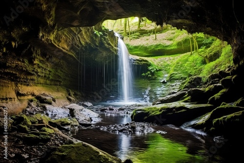 Cave and waterfall