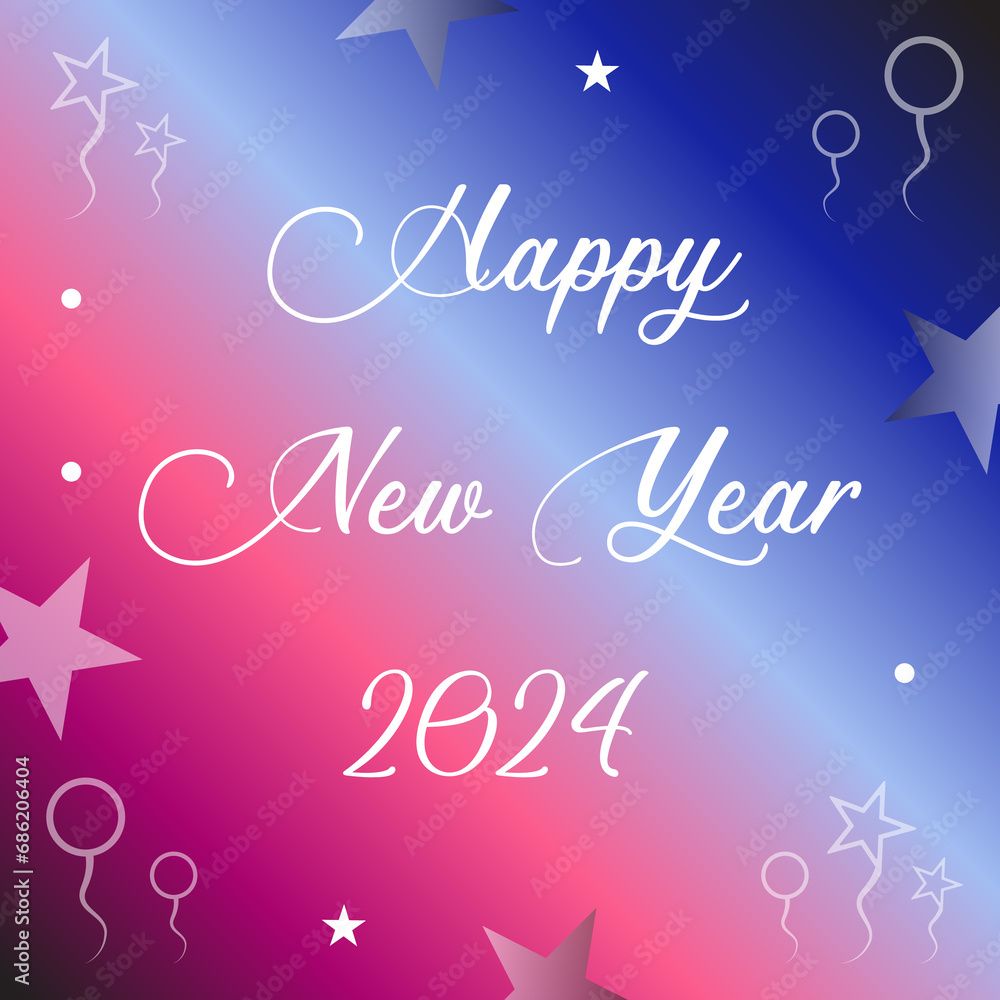 Happy New Year 2024 social media post design