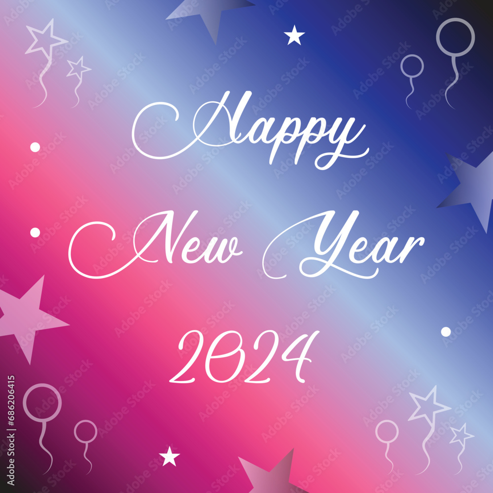 Happy New Year 2024 social media post design
