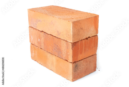 solid refractory clay brick used for the construction of fireplaces and stoves, on an isolated white background photo