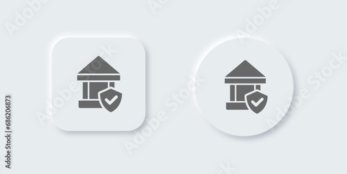 Authority solid icon in neomorphic design style. Legal signs vector illustration.