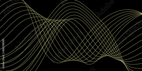 Abstract Black background with a glowing abstract waves. Abstract wave element for design. Digital frequency track equalizer, Futuristic background design. Long exposure, Light painting photography.