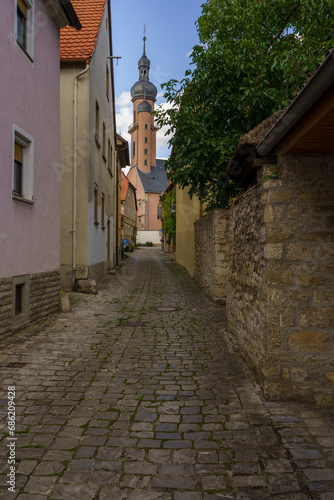 Fototapeta Naklejka Na Ścianę i Meble -  Historische Altstadt von Eibelstadt am Main, Landkreis Würzburg, Franken, Unterfranken, Bayern, Deutschland