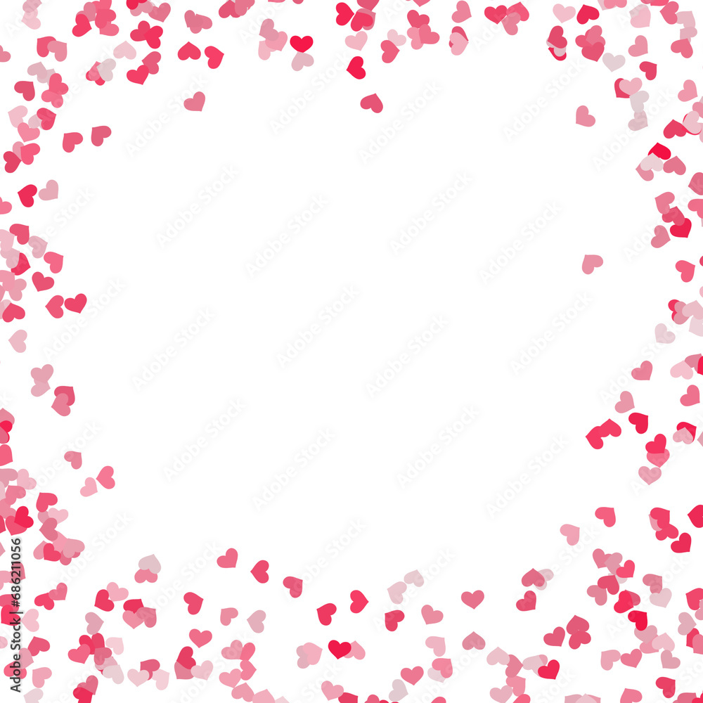 Abstract Red Hearts horizontal frame