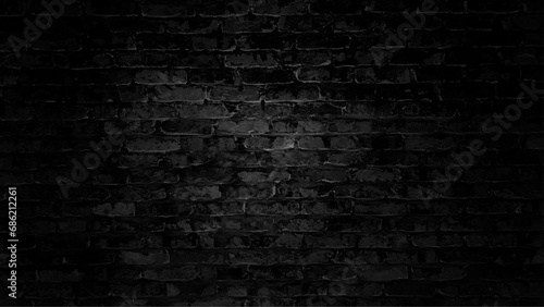 Luxury black metal gradient background with distressed brick wall texture. Vector illustration