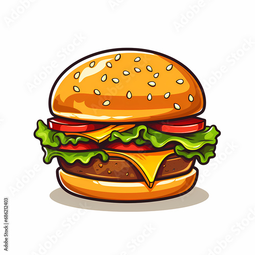 Burger Cartoon Illustration
