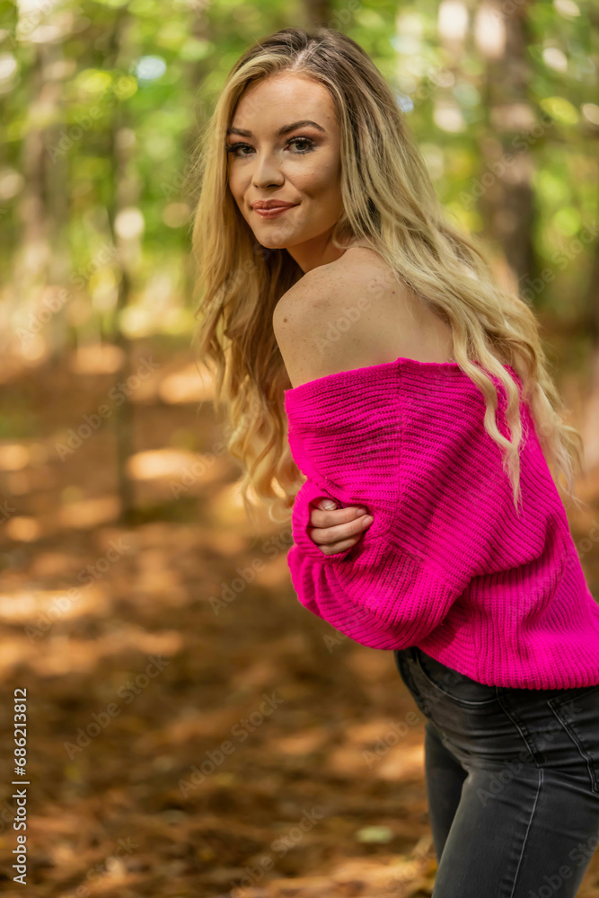 A Lovely Blonde Model Poses Outdoor While Enjoying The Fall Weather A Lovely Blonde Model Poses Outdoor While Enjoying The Fall Weather