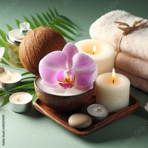 spa still life with candles