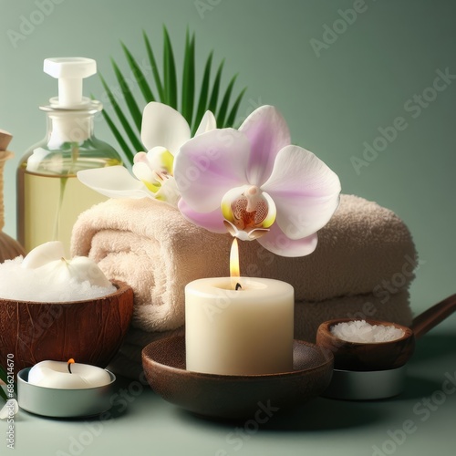 spa still life with candles