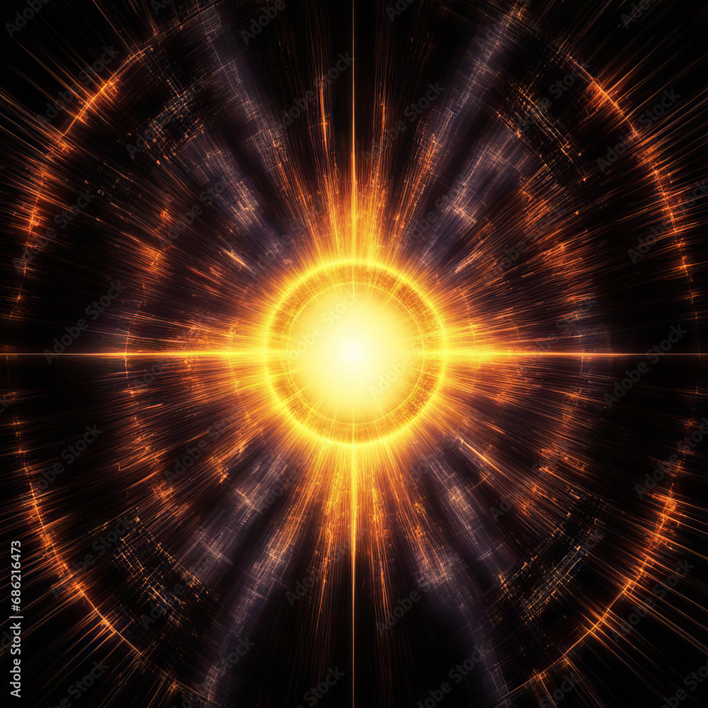 Obraz premium Fractal light rays from the sun