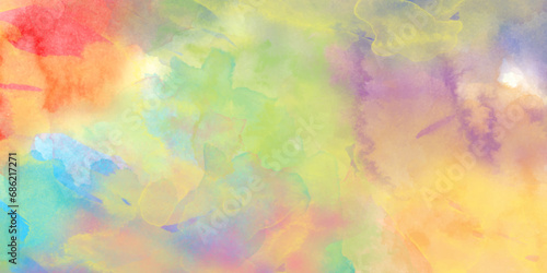 Colorful hand painted washed and splashes of soft watercolor, Color splashing on paper with watercolor splashes, Beautiful and colorful soft watercolor background, watercolor vector illustration.