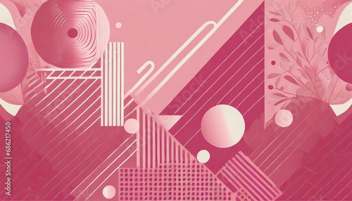 modern pink background with geometric shapes for design fantasy in style barbie pink generative ai content