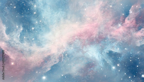 abstract pastel pale blue pink galaxy nebula background photo