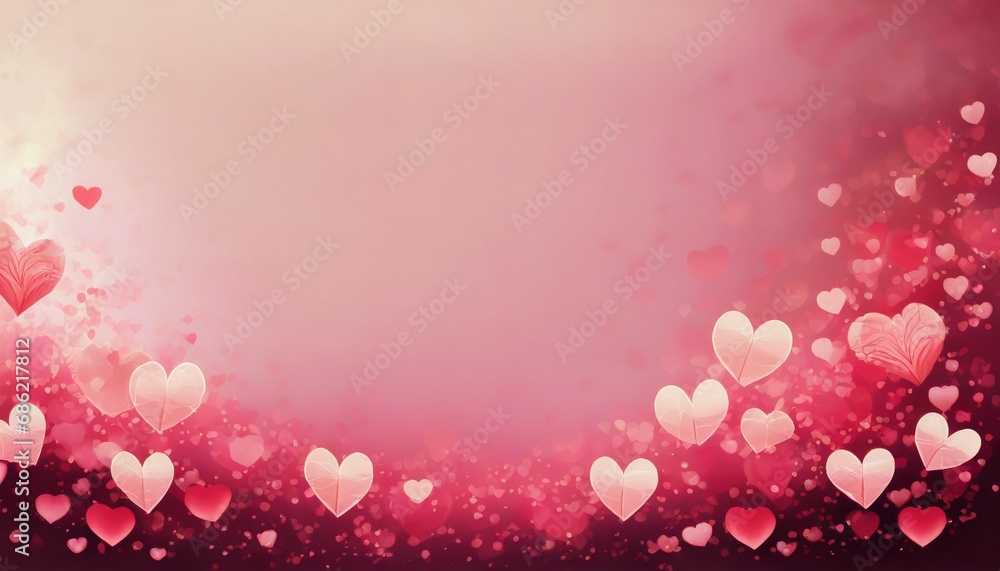 valentine background pink blur hearts empty space