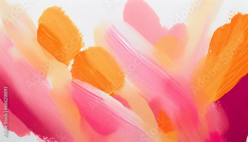 pink and orange art painting on white background #686218893
