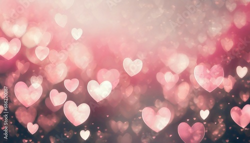 blur heart pink background beautiful romantic glitter bokeh lights heart soft pastel shade pink heart background colorful pink for happy valentine love card photo