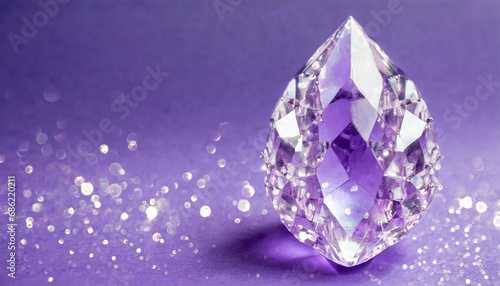 beautiful crystal shine on purple background