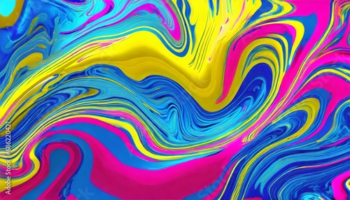 blue yellow pink wavy splash colorful liquid background