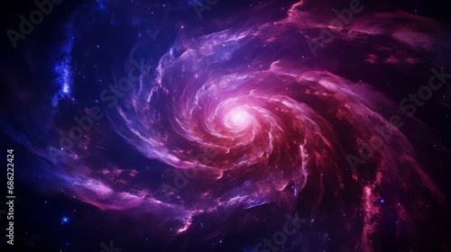 Purple Universe in a Spiral: A Cosmic Journey Through Mystical Galaxies and Celestial Nebulas