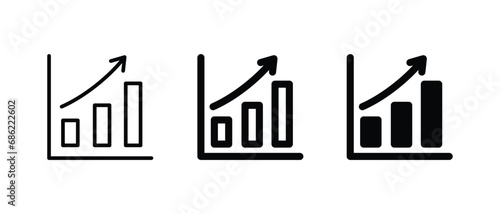Growing Graph icon, infographic icon vector illustration for web, ui, and mobile apps