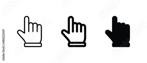 Hand cursor icon set, hand click icon vector illustration for web, ui, and mobile apps