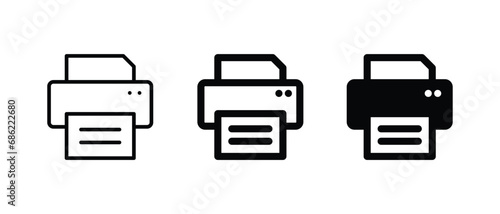 Printer icon set vector illustration for web, ui, and mobile apps