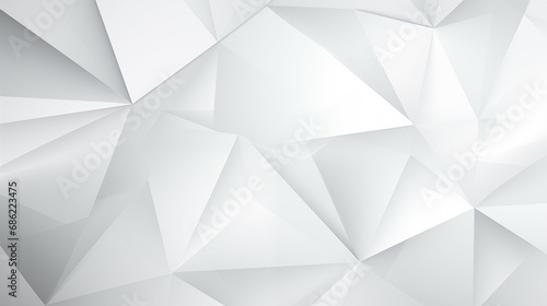 A white background with geometric of triangles and lines, forming a dynamic and playful composition