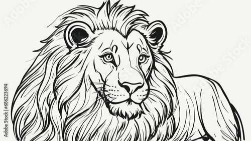 Lion cartoon character vector image. Illustration of cute lion design graphic on the white background