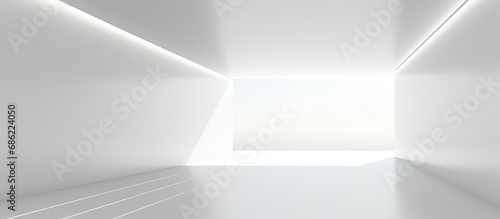 Wallpaper Mural illustration of a white room with sunlight coming in from a window lacking textures and filled with abstract architecture Torontodigital.ca