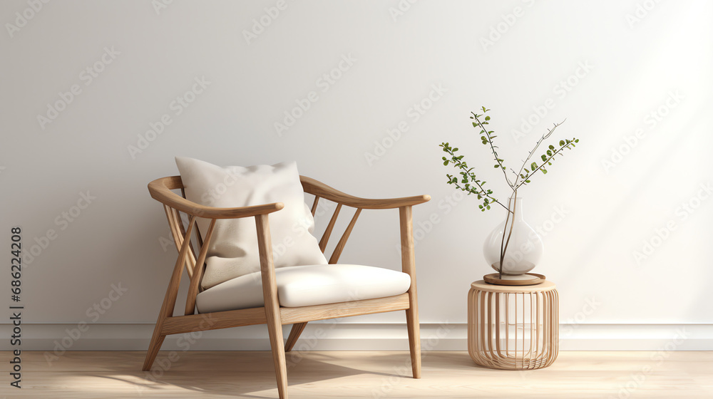 Fototapeta premium white chair in a room