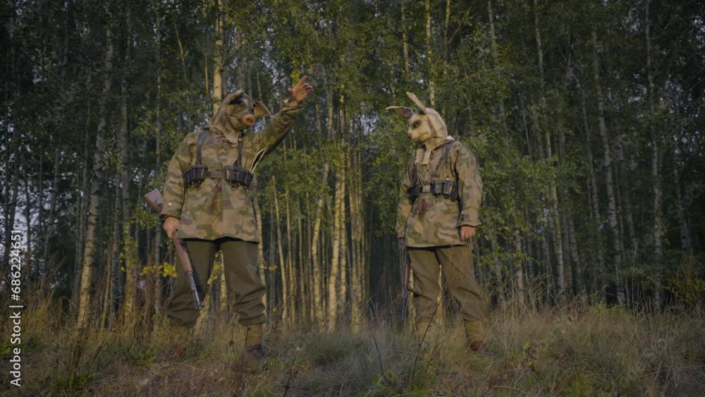 Soldier in a scary mask
Soldier in a scary mask