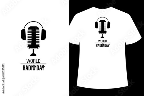 world radio day illustration vector graphic concept. Good for White and Black T Shirt Design